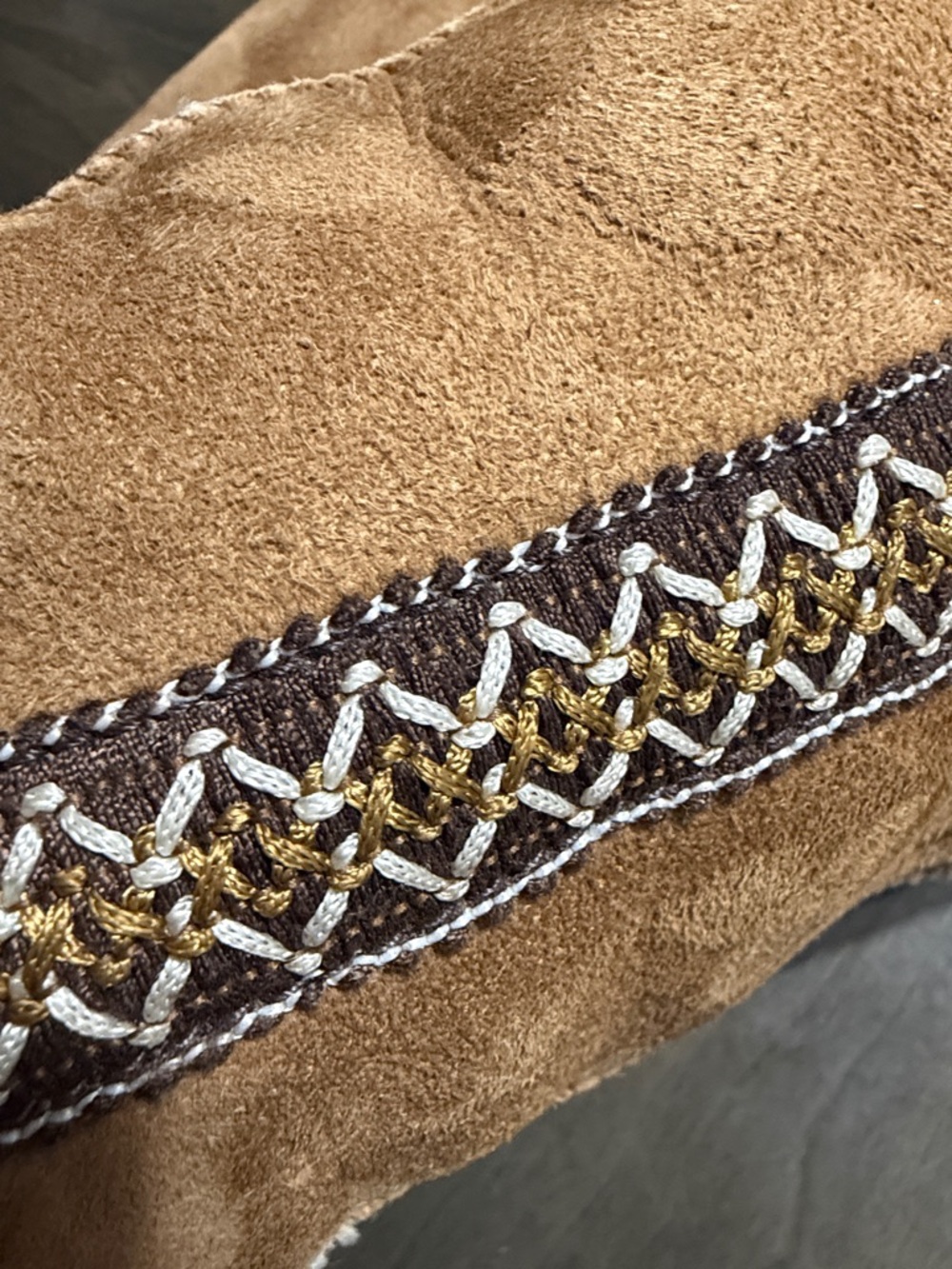 UGG Ultra tall Shearling Embroidered Chestnut boots size 9 - Picture 12 of 15